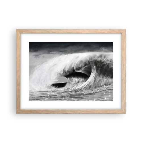 Poster in einem Rahmen aus heller Eiche - Wut des Ozeans - 40x30 cm