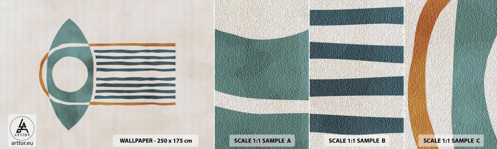 Fototapeten Muster Selbstklebend Deluxe Sticker - Zeichen und Rituale - Boho, Auge, Minimalismus - 100x30 cm