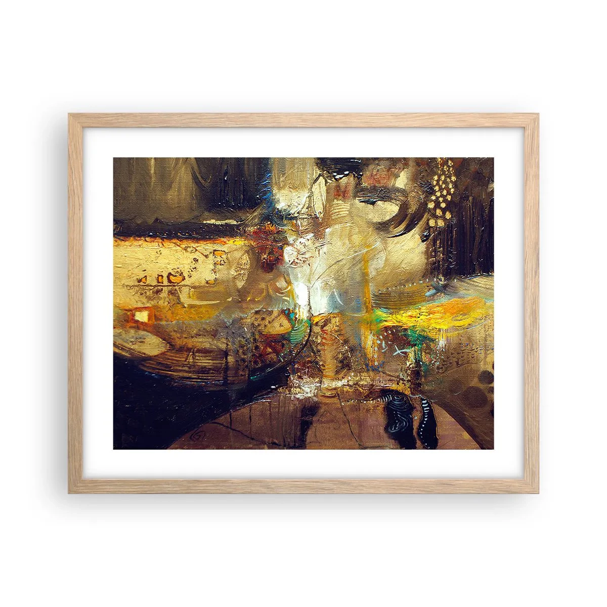 Poster in einem Rahmen aus heller Eiche - Kalt, wärmer, heiß - 50x40 cm