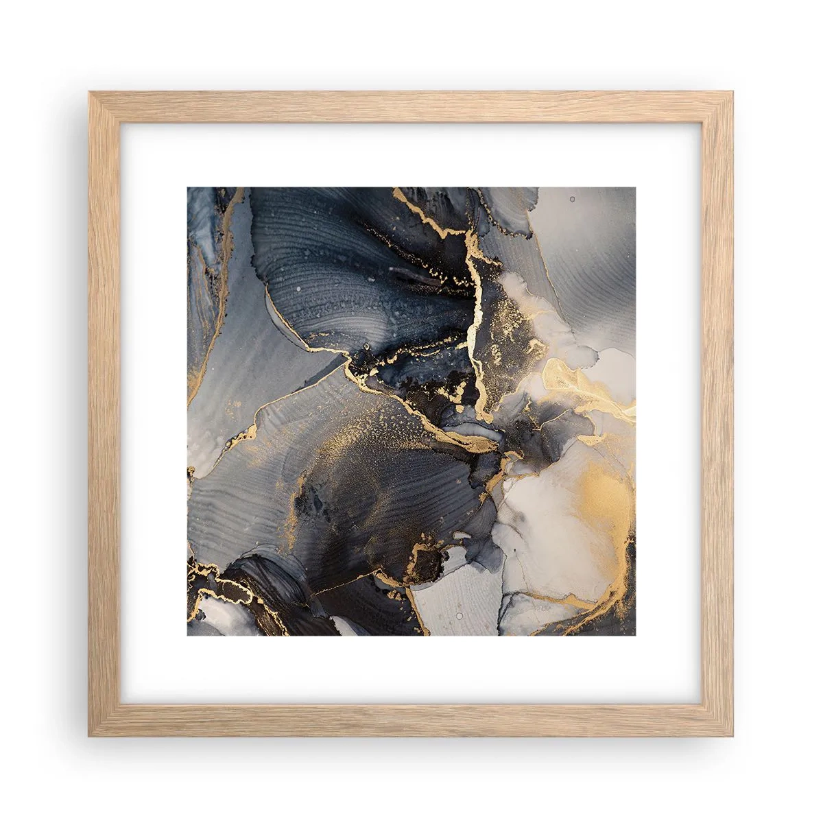 Poster in einem Rahmen aus heller Eiche - Leben aus Stein - 30x30 cm