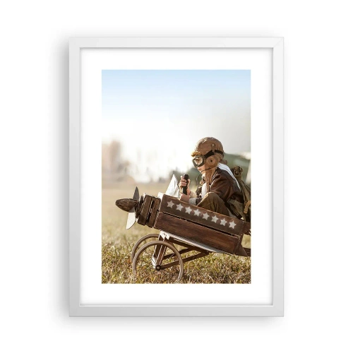 Poster in einem weißen Rahmen - Start in Richtung eines Traums - 30x40 cm