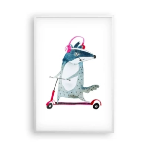 Poster in einem weißen Rahmen - Dachsfreude - 61x91 cm