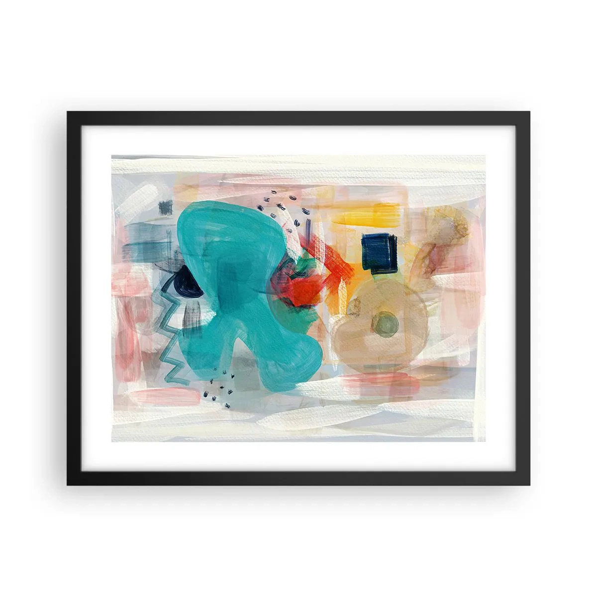 Poster in einem schwarzem Rahmen - Buntes Spiel - 50x40 cm