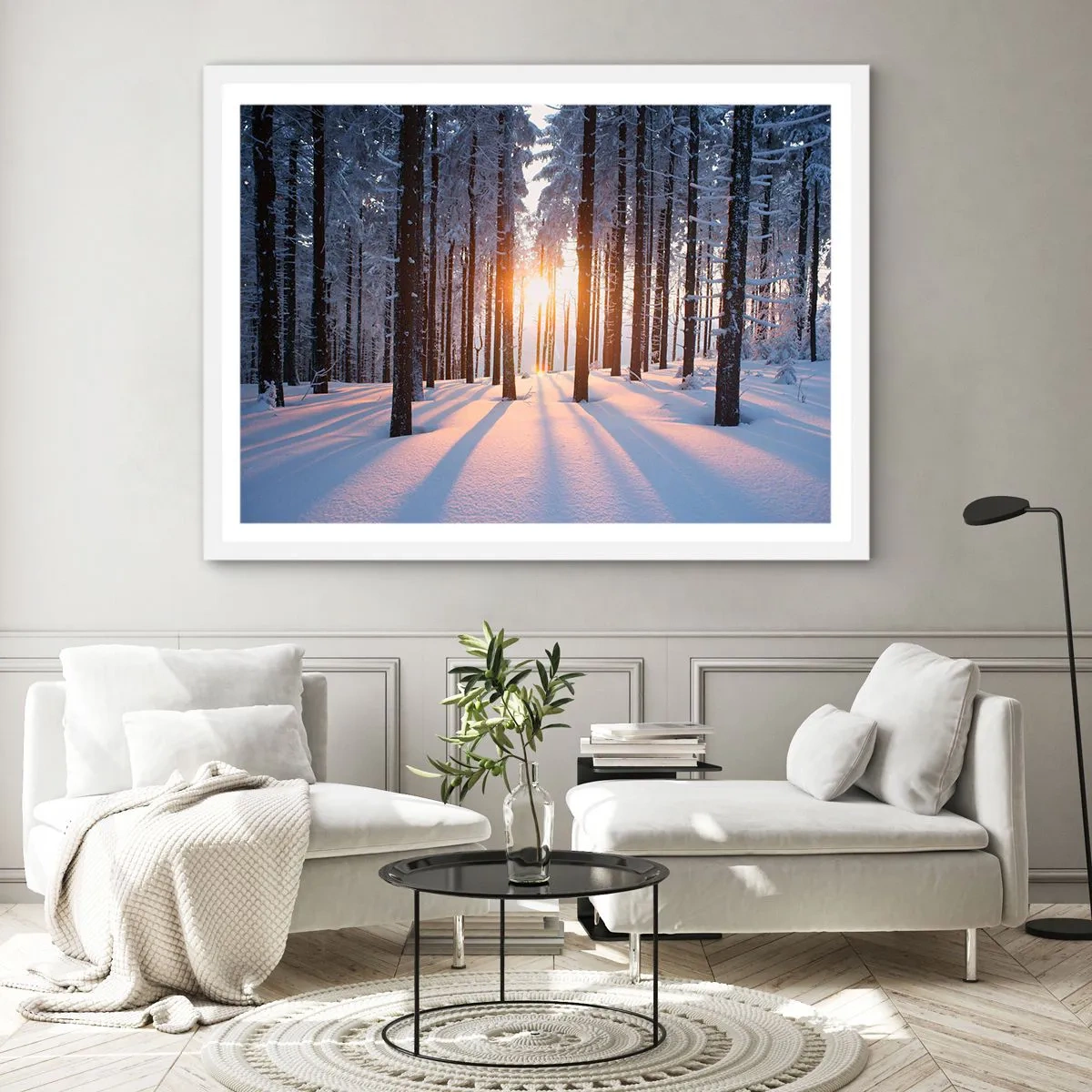 Poster in einem weißen Rahmen - Ganz klar schwarz auf weiß - 40x30 cm