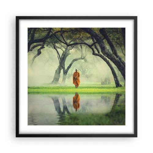 Poster in einem schwarzem Rahmen - Auf dem Weg zur Erleuchtung - 50x50 cm