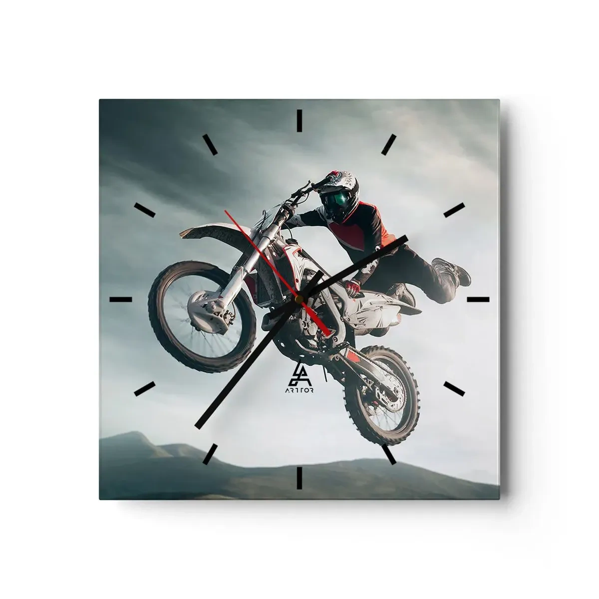 Wanduhr - Glasuhr - Kein Spaß ohne Risiko - 40x40 cm