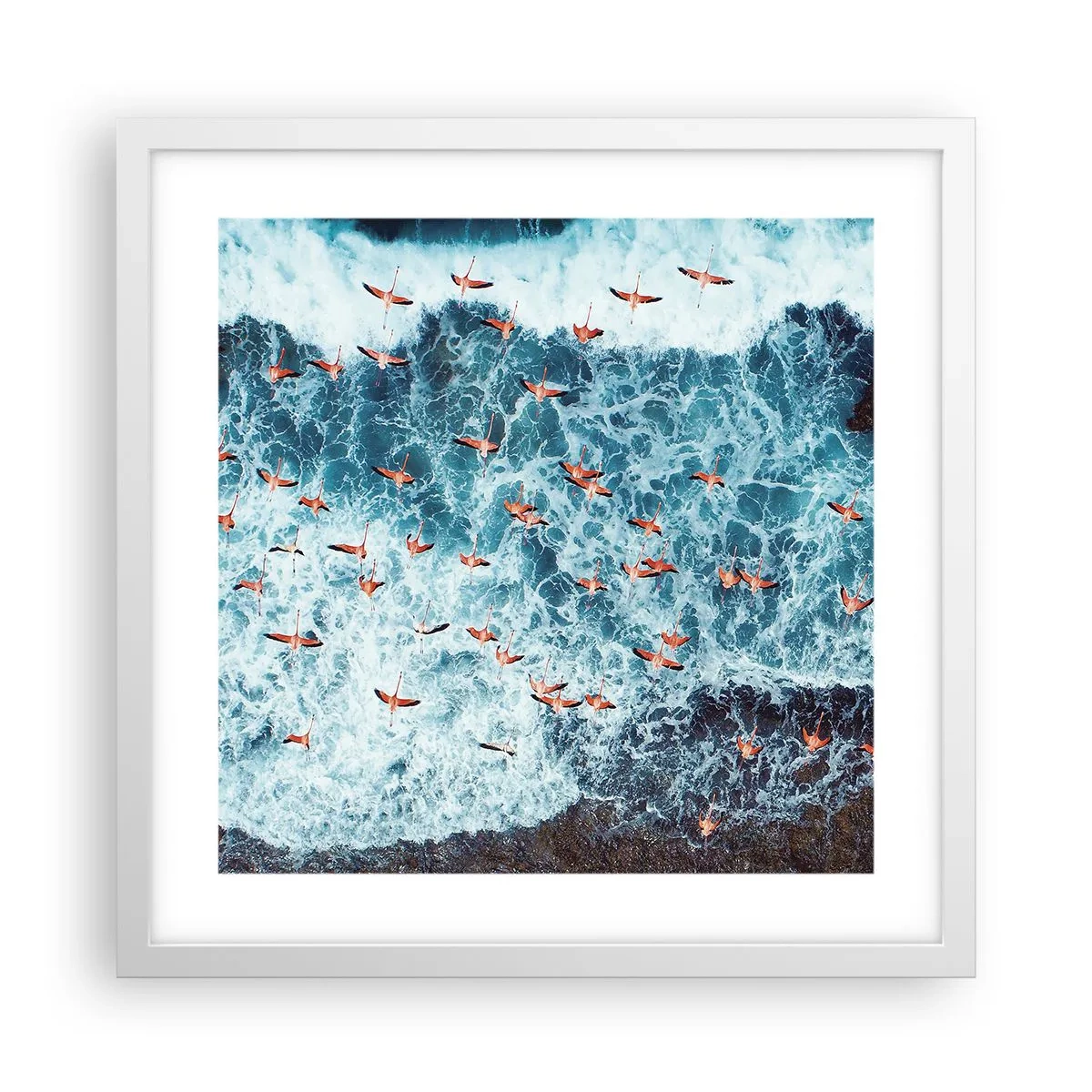 Poster in einem weißen Rahmen - Die Küstenparade - 40x40 cm