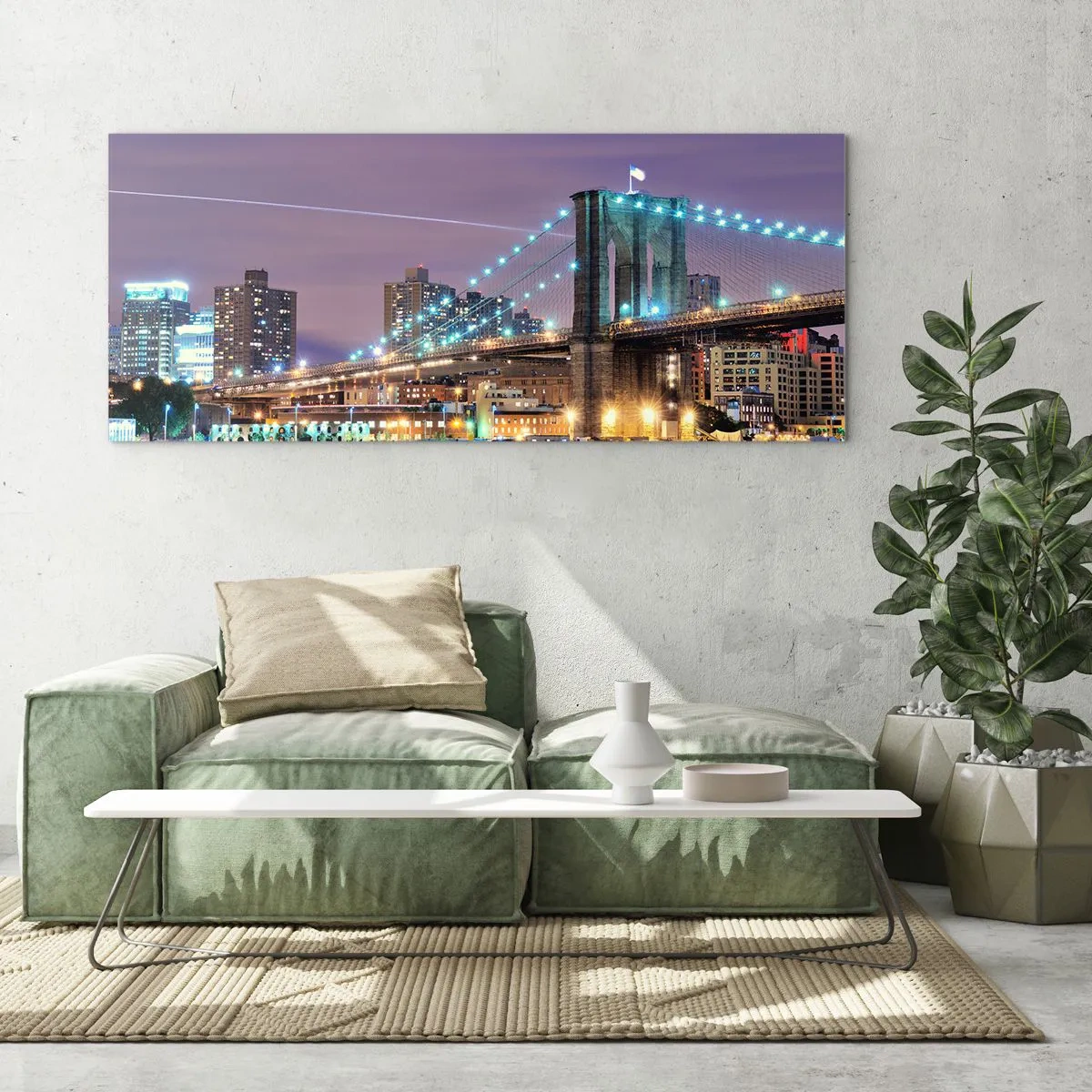 Glasbild - Bild auf glas - Seit vielen Jahren die Brooklyn Bridge - 100x40 cm