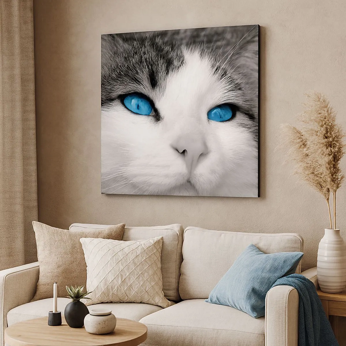 Bild auf Leinwand - Leinwandbild - Ungewöhnlich blauäugig - 30x30 cm