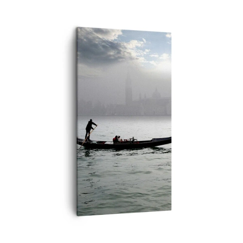 Bild auf Leinwand - Leinwandbild - Eine fabelhafte Stadt aus Wasser und Nebel - 45x80 cm