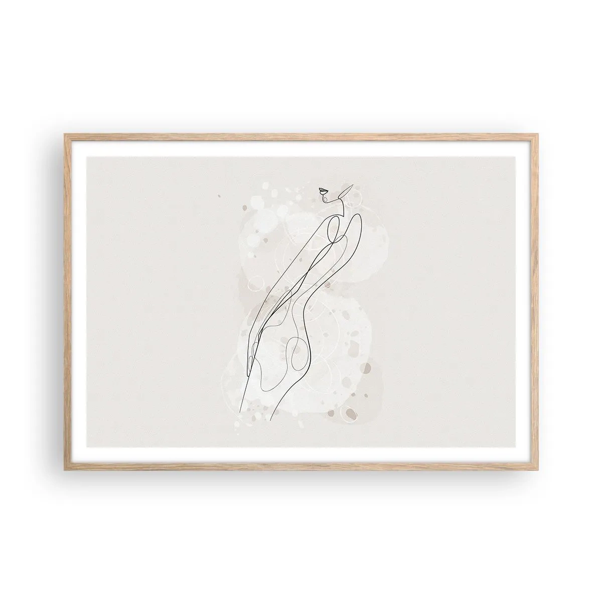 Poster in einem Rahmen aus heller Eiche - Der Blick schweift - 100x70 cm