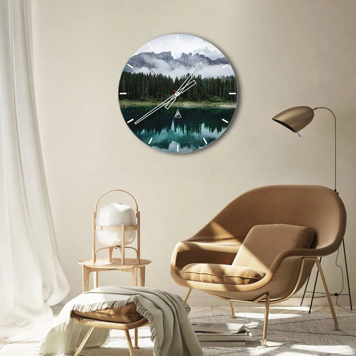 Wanduhr - Glasuhr - Leise, leise, lass uns das Trinkwasser nicht wecken ... - 40x40 cm