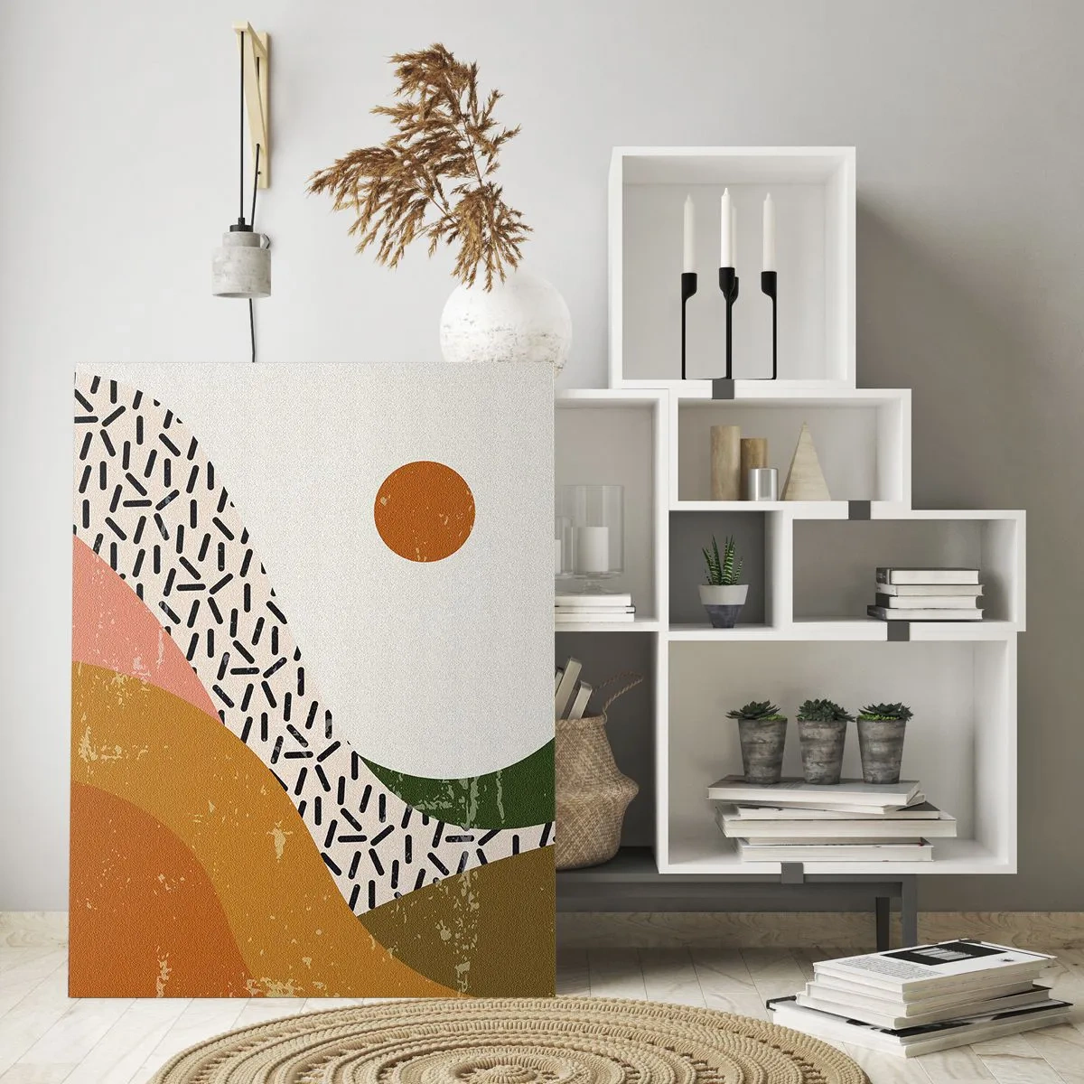 Glasbild - Bild auf glas - Solare Abstraktion - 70x100 cm