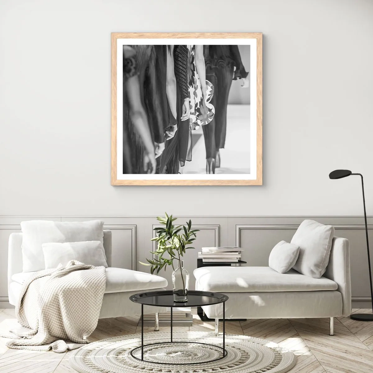 Poster in einem Rahmen aus heller Eiche - Eine stilvolle Parade - 30x30 cm