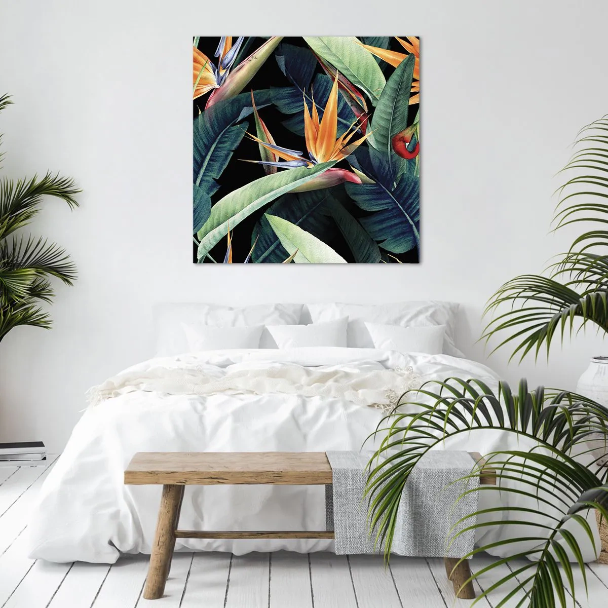Bild auf Leinwand - Leinwandbild - Flammende Blumen der Tropen - 30x30 cm