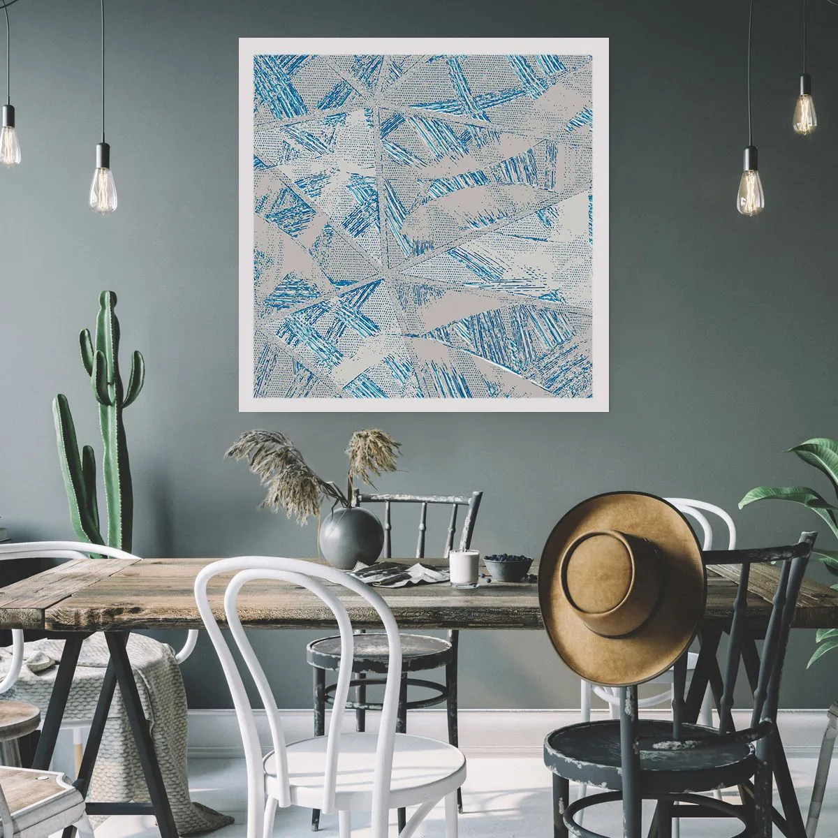 Poster - In einem blaugrauen Labyrinth - 50x50 cm