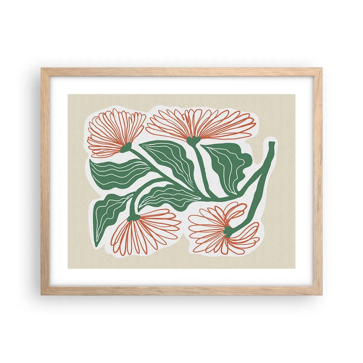 Poster in einem Rahmen aus heller Eiche - Im Folkstil und modern - 50x40 cm