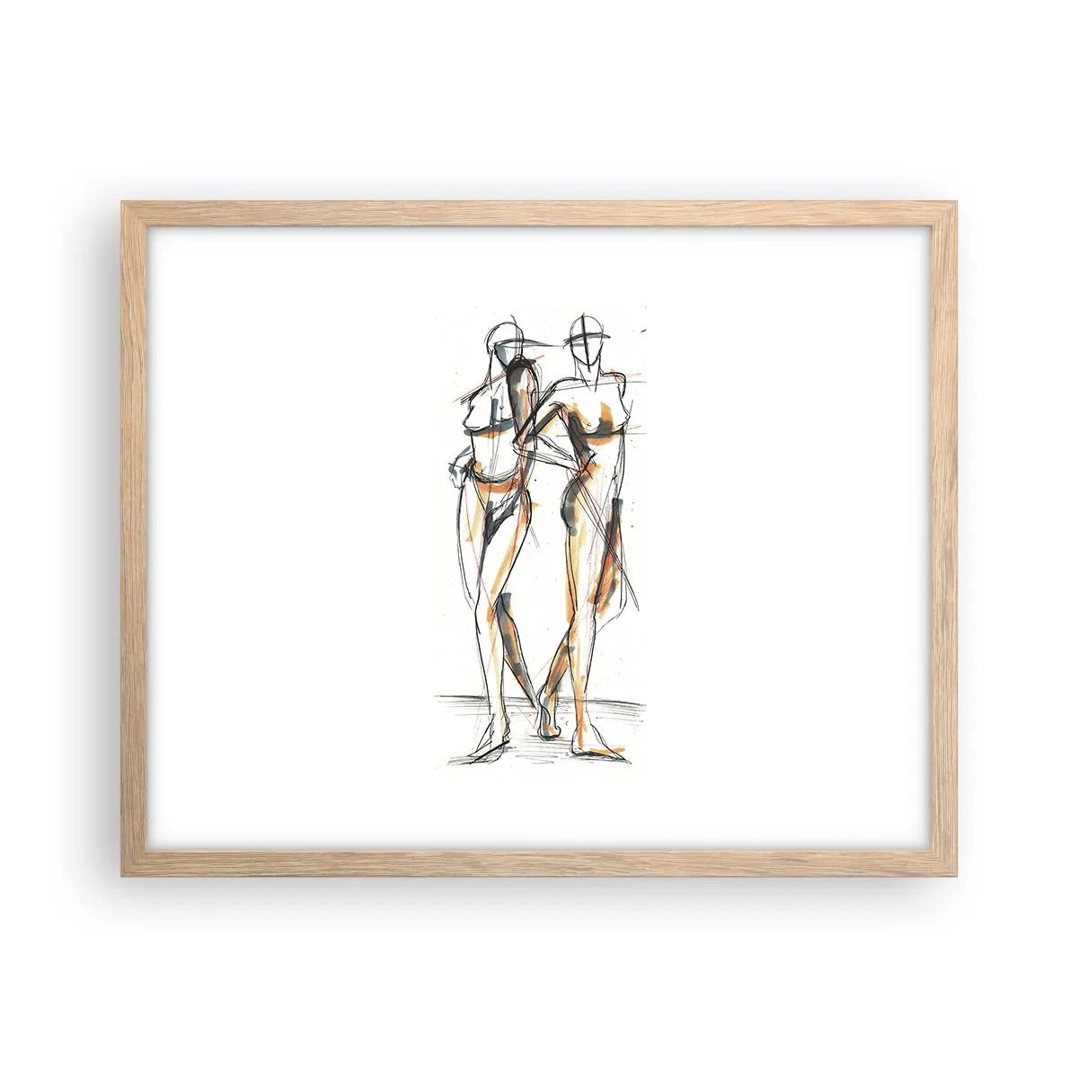 Poster in einem Rahmen aus heller Eiche - Studie der Gnade - 50x40 cm