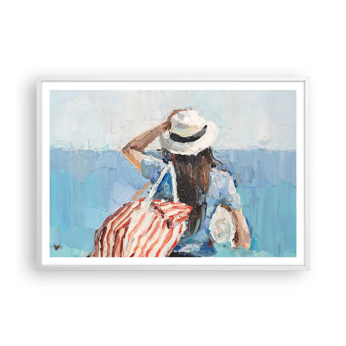 Poster in einem weißen Rahmen - Willkommen in den Sommerferien - 100x70 cm
