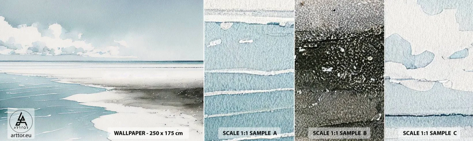 Fototapetenmuster Standard Eco - Sanfte Flut - Küste, Strand, Gelassenheit - 100x30 cm