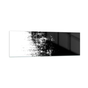Glasbild - Bild auf glas - Minimalistische Abstraktion in Schwarzweiß - 160x50cm - Und der Gewinner ist ... - Moderne Wanddekoration für Wohnzimmer und Schlafzimmer ARTTOR