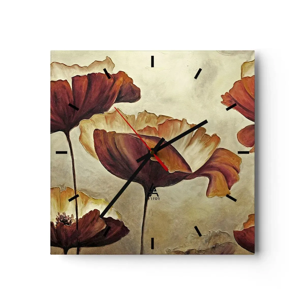 Wanduhr - Glasuhr - Weideland - 40x40 cm