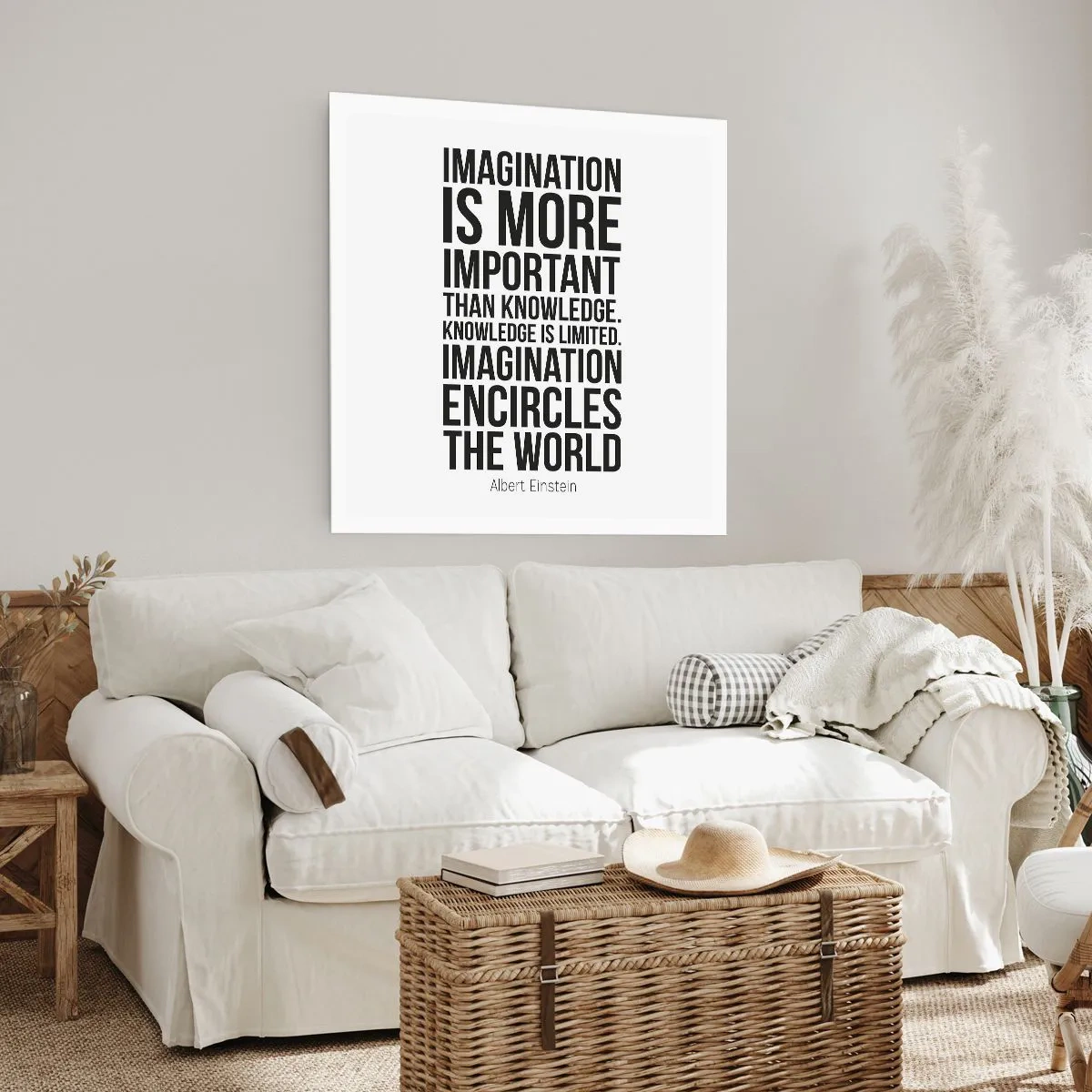 Poster - Einstein über die Kraft der Vorstellungskraft - 60x60 cm