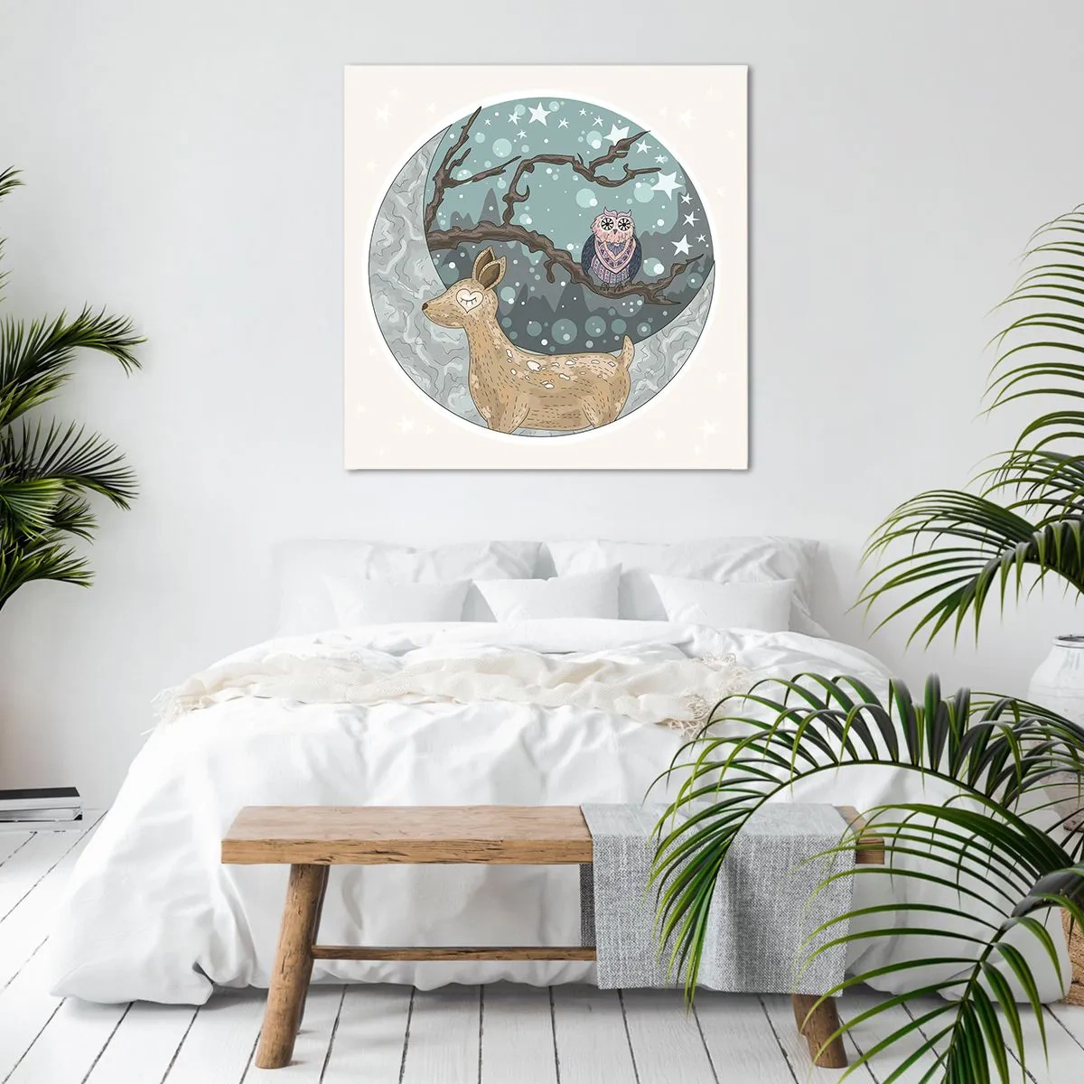 Bild auf Leinwand - Leinwandbild - Eine märchenhafte Waldnacht - 40x40 cm