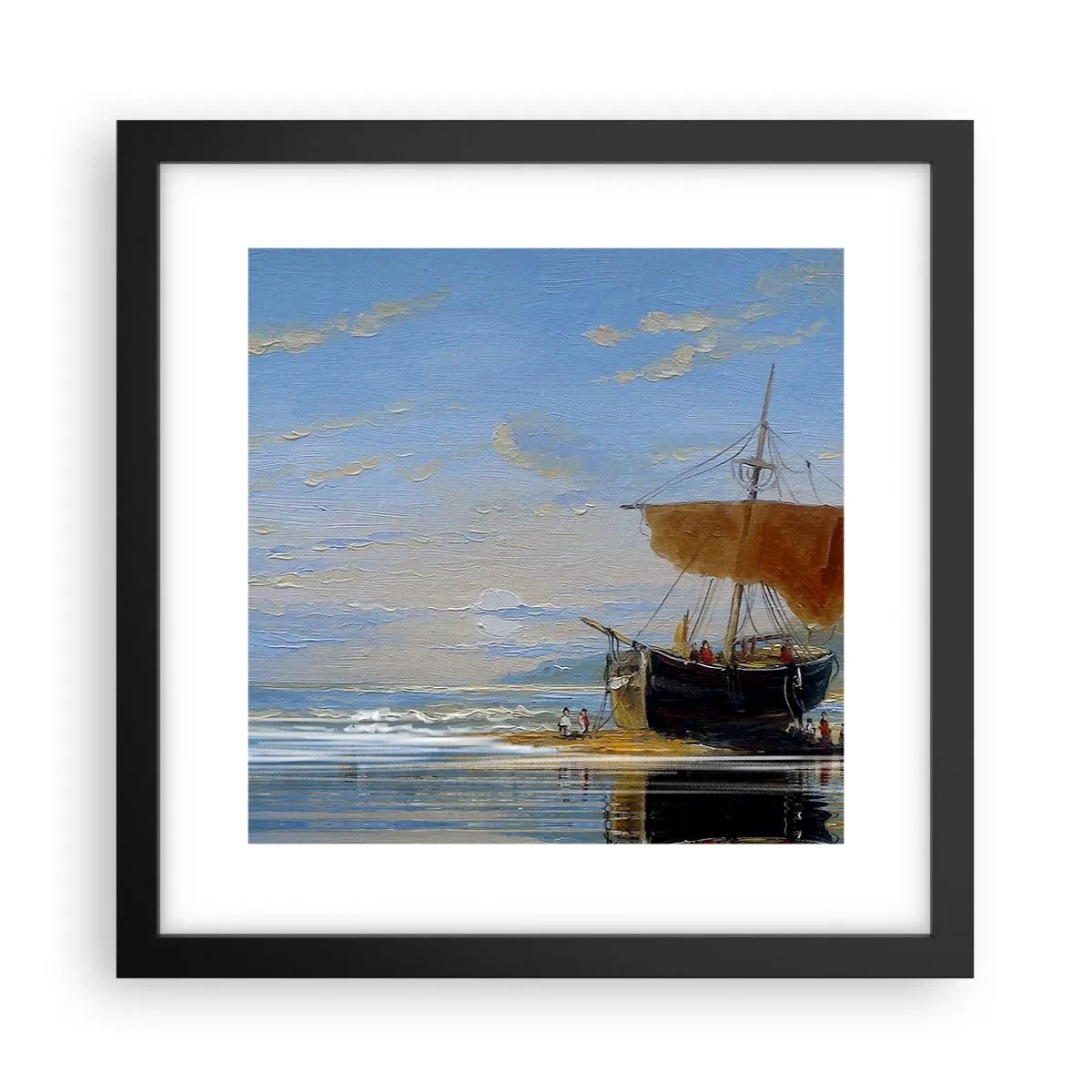 Poster in einem schwarzem Rahmen - Wasser, Land, Luft - 30x30 cm