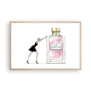 Poster in einem Rahmen aus heller Eiche - Essenz der Weiblichkeit - 91x61 cm