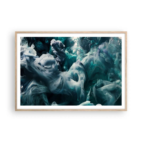 Poster in einem Rahmen aus heller Eiche - Farbbewegung - 100x70 cm