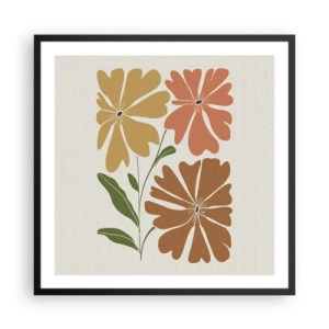 Poster in einem schwarzem Rahmen - Natur und Geometrie - 60x60 cm