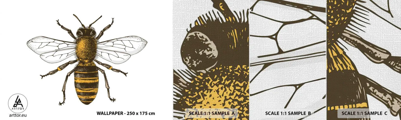 Fototapeten Muster Premium Canvas - Schön und gut - Biene, Insekt, Natur - 100x30 cm