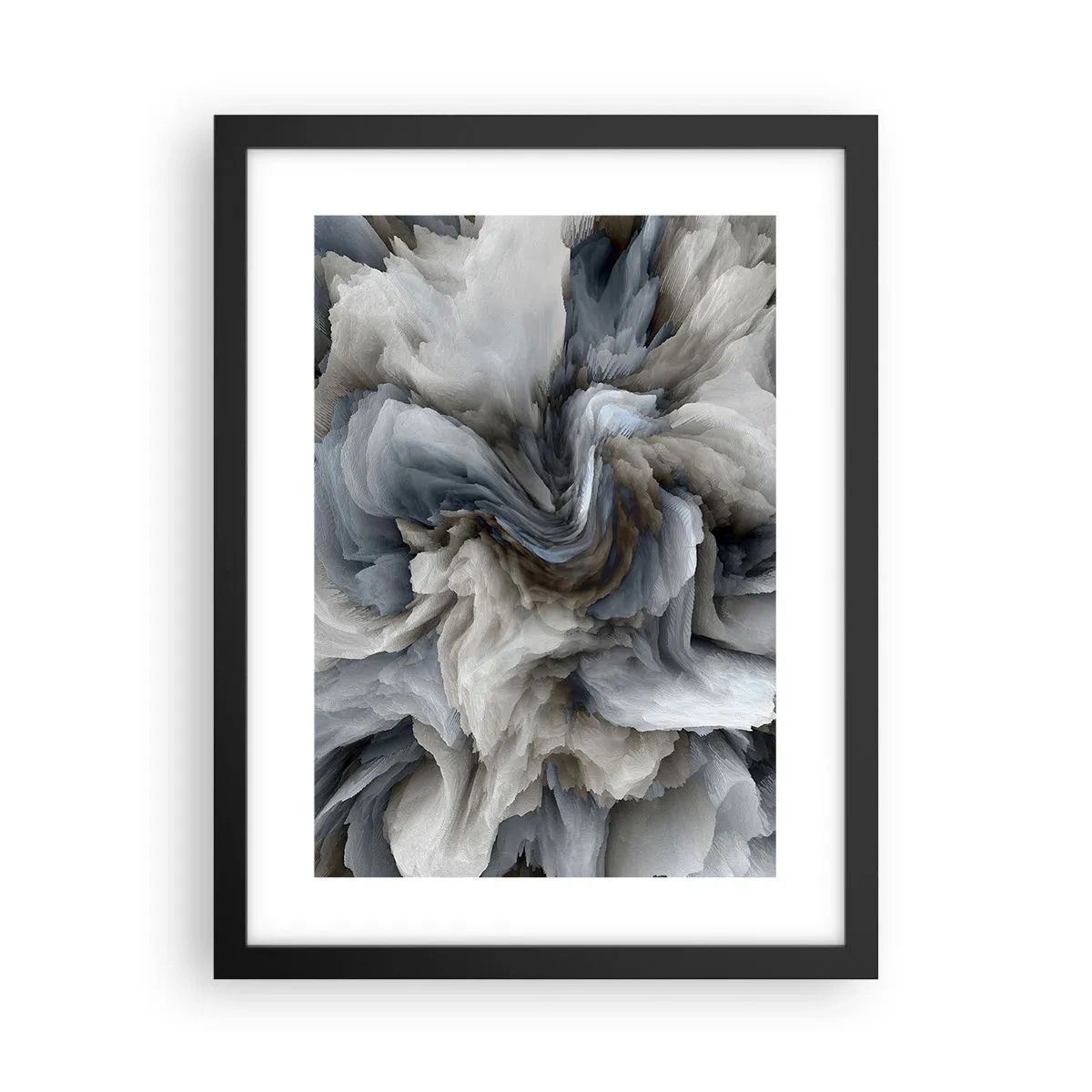 Poster in einem schwarzem Rahmen - Stein und Blume - 30x40 cm