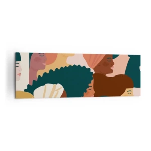 Bild auf Leinwand - Leinwandbild - Farbenfrohe Frauenprofile in verschiedenen Stilen - 160x50cm - Nur Weiblichkeit - Moderne Wanddekoration für Wohnzimmer und Schlafzimmer ARTTOR
