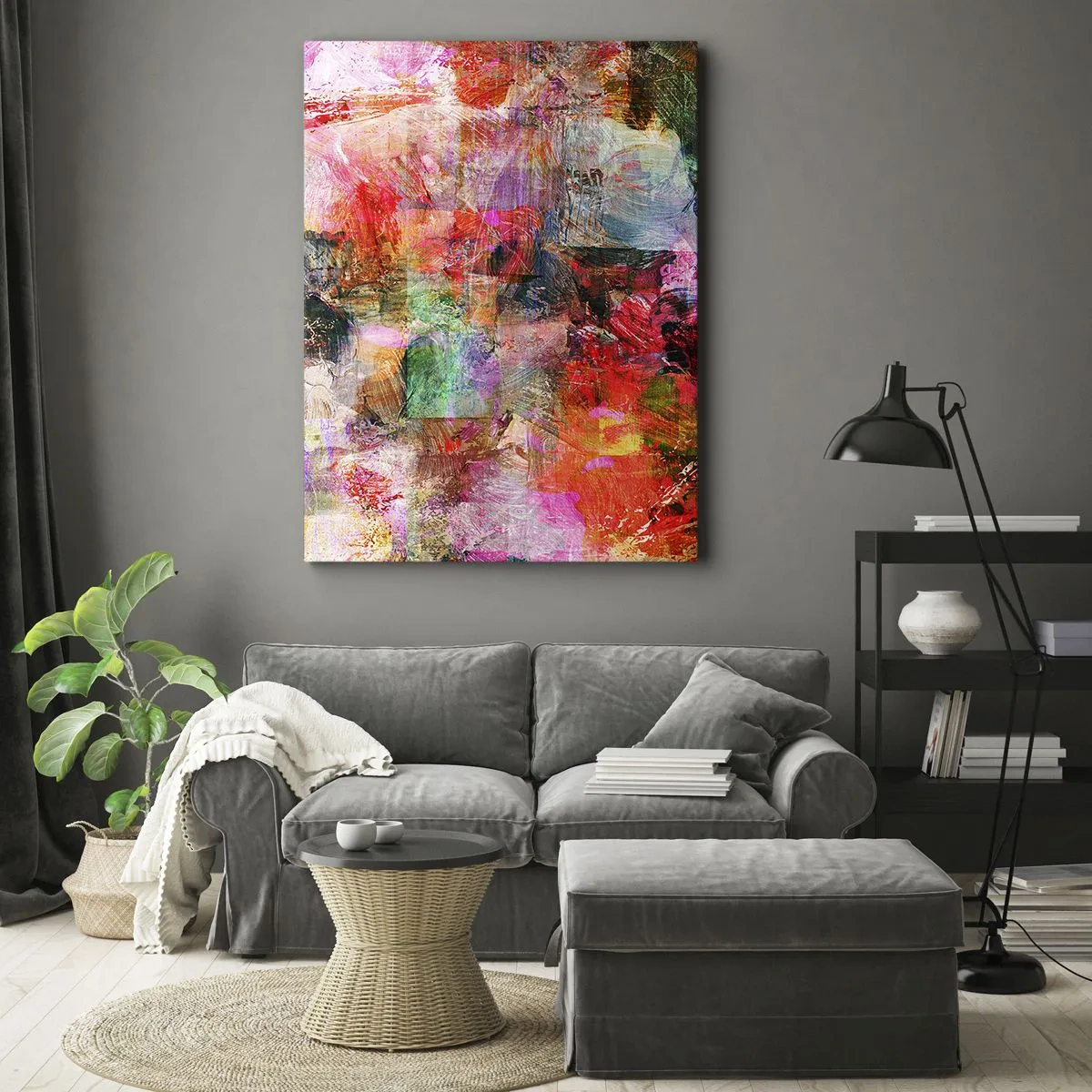 Bild auf Leinwand - Leinwandbild - Eine Reise durch die Rosen - 55x100 cm