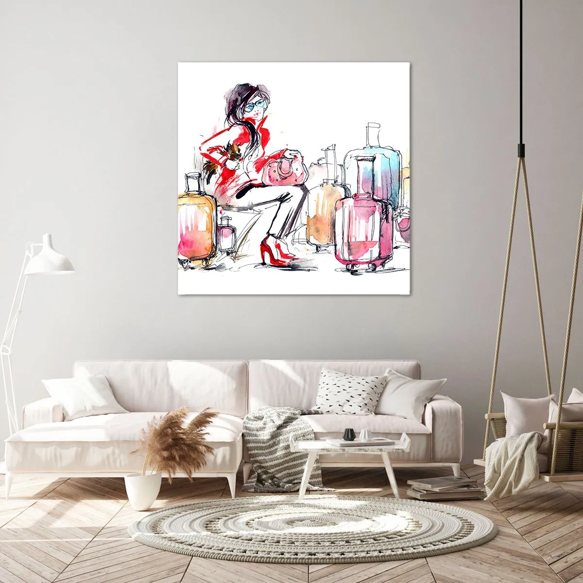 Bild auf Leinwand - Leinwandbild - Setzen wir uns vor der Reise hin - 50x50 cm