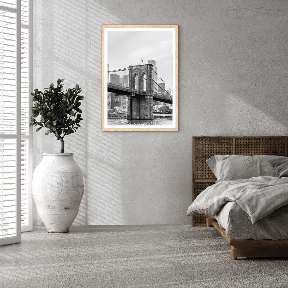 Poster in einem Rahmen aus heller Eiche - New Yorker Atmosphäre - 50x70 cm