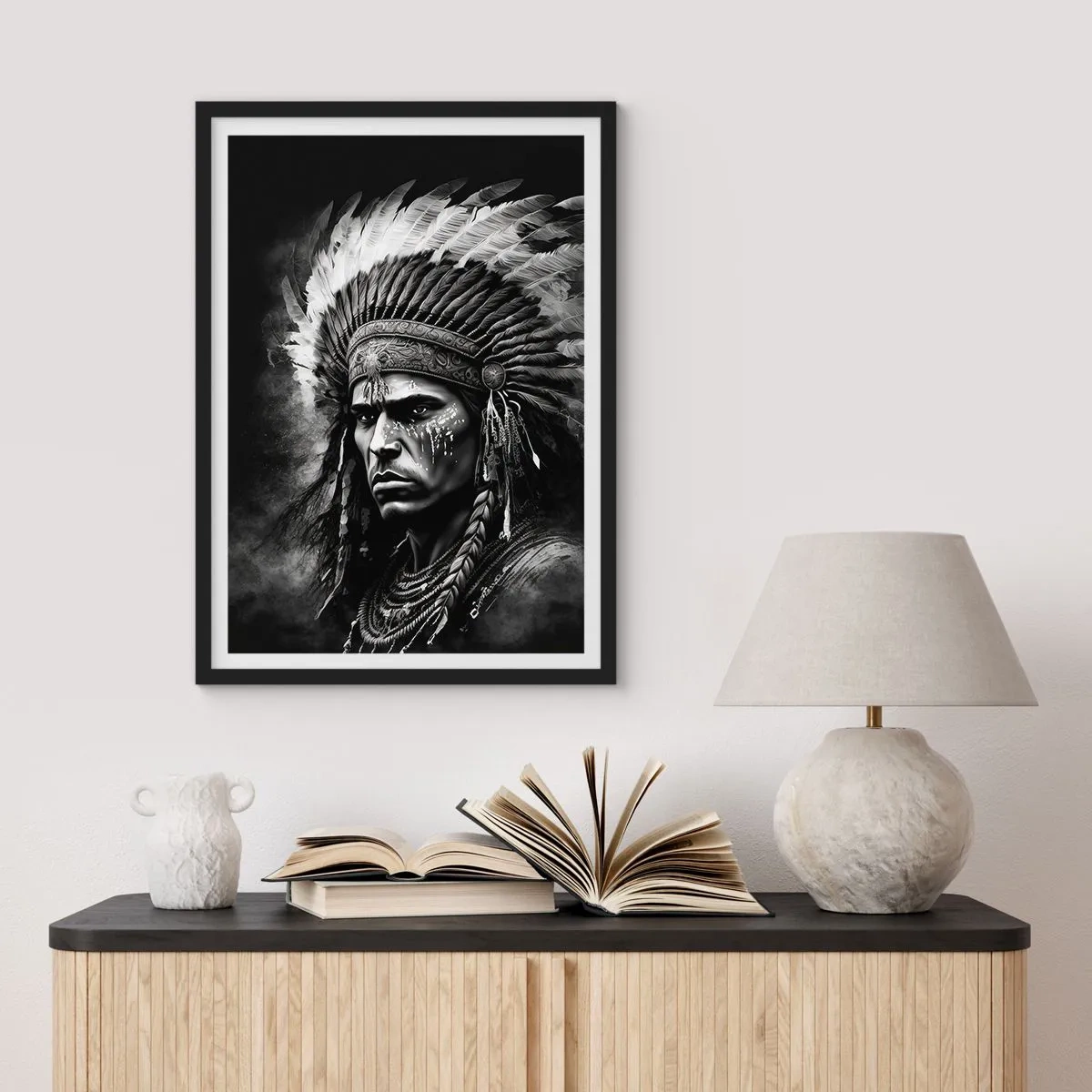 Poster in einem schwarzem Rahmen - Anführer und Krieger - 30x40 cm