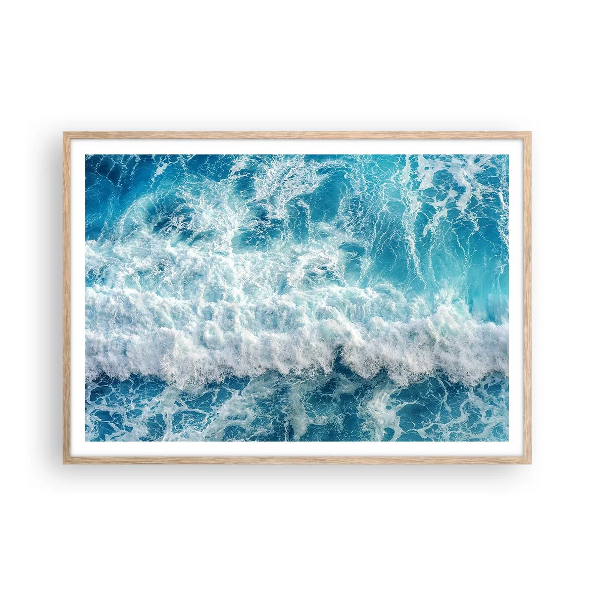 Poster in einem Rahmen aus heller Eiche - Freudig und springend - 100x70 cm