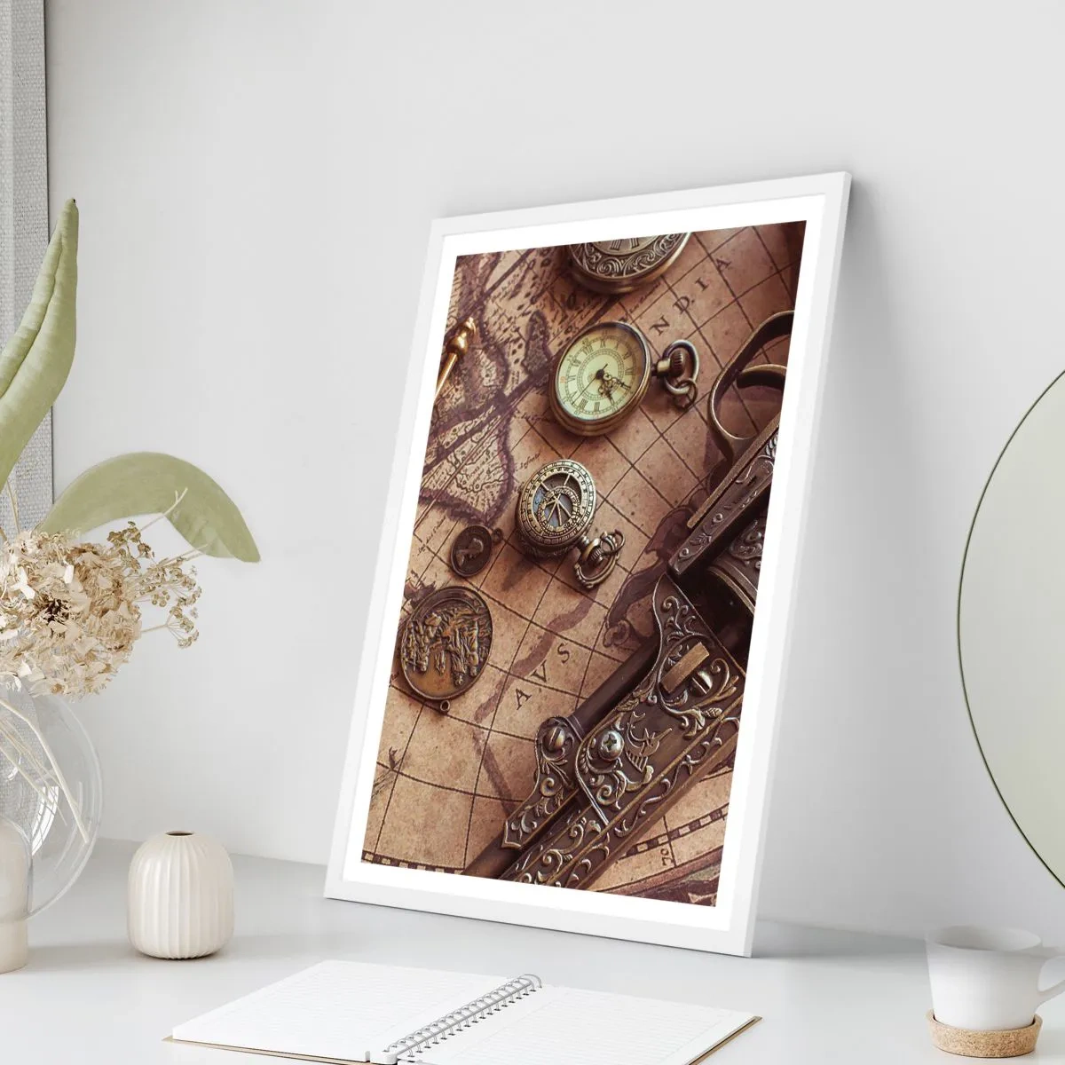 Poster in einem weißen Rahmen - Das Abenteuer ruft - 40x50 cm