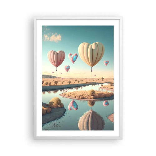 Poster in einem weißen Rahmen - Dank Liebe steigt man auf - 50x70 cm