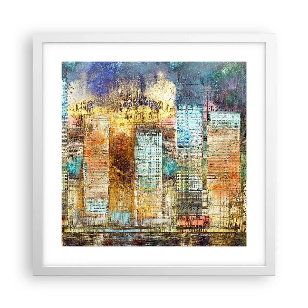Poster in einem weißen Rahmen - Sonnige Metropole - 40x40 cm