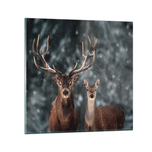 Glasbild - Bild auf glas - Herr des Waldes mit seiner Frau - 70x70 cm