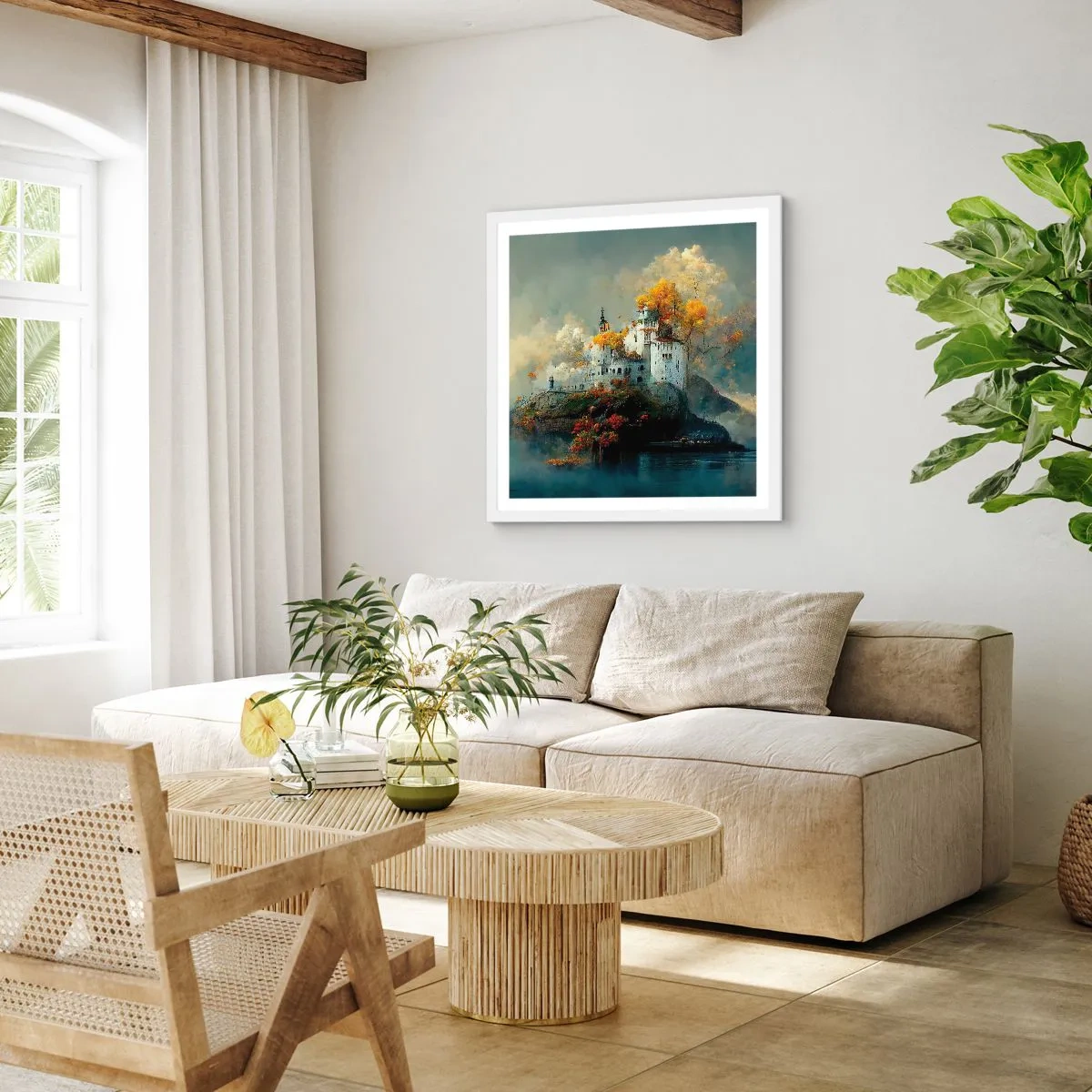 Poster in einem weißen Rahmen - Beginn einer romantischen Geschichte - 30x30 cm