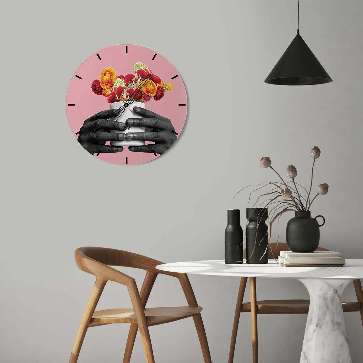 Wanduhr - Glasuhr - Die Apotheose des Lebens - 30x30 cm