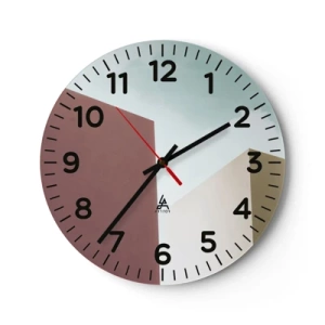 Wanduhr - Glasuhr - Geometrie des sonnigen Sommers - 40x40 cm