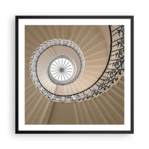 Poster in einem schwarzem Rahmen - Im Inneren der Muschel - 60x60 cm