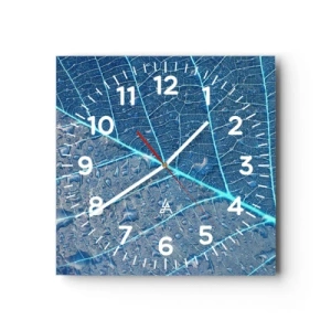 Wanduhr - Glasuhr - Leben in Blau - 40x40 cm