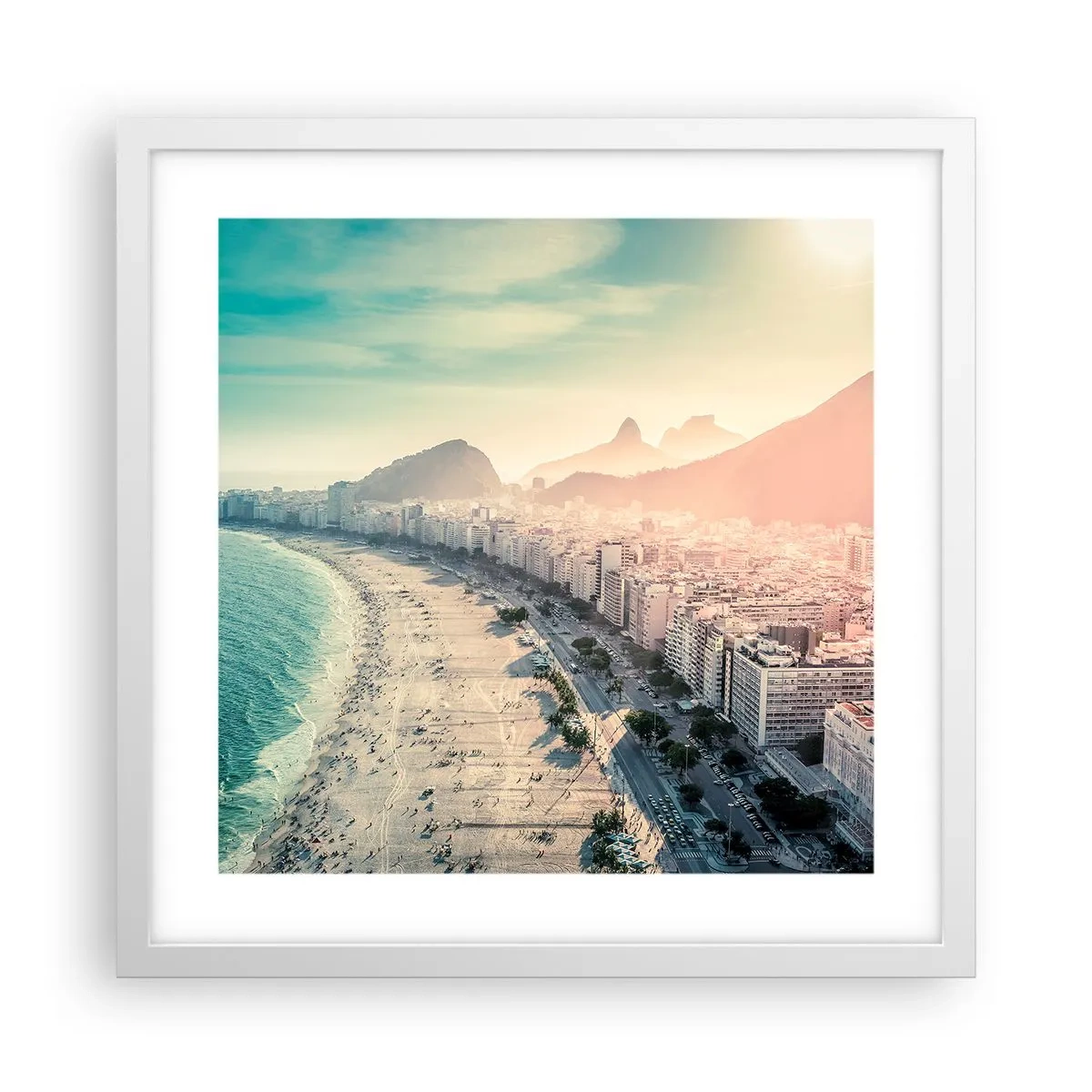 Poster in einem weißen Rahmen - Ewiger Urlaub in Rio - 40x40 cm